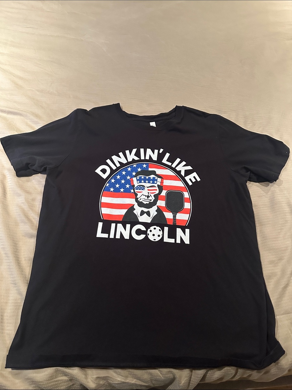 Dinkin' Like Lincoln Graphic Pickleball Tee - Size XL